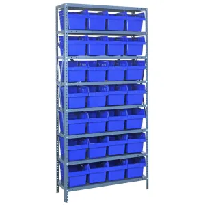 1275-SB807 | 12" x 36" x 75" Shelving Unit with 28 Bins