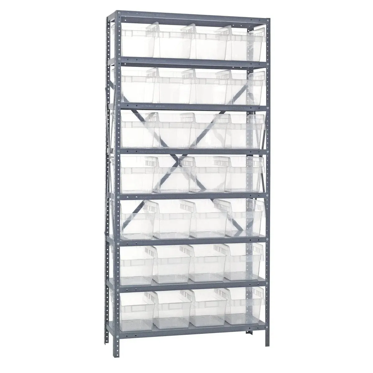 1275-SB807 | 12" x 36" x 75" Shelving Unit with 28 Bins