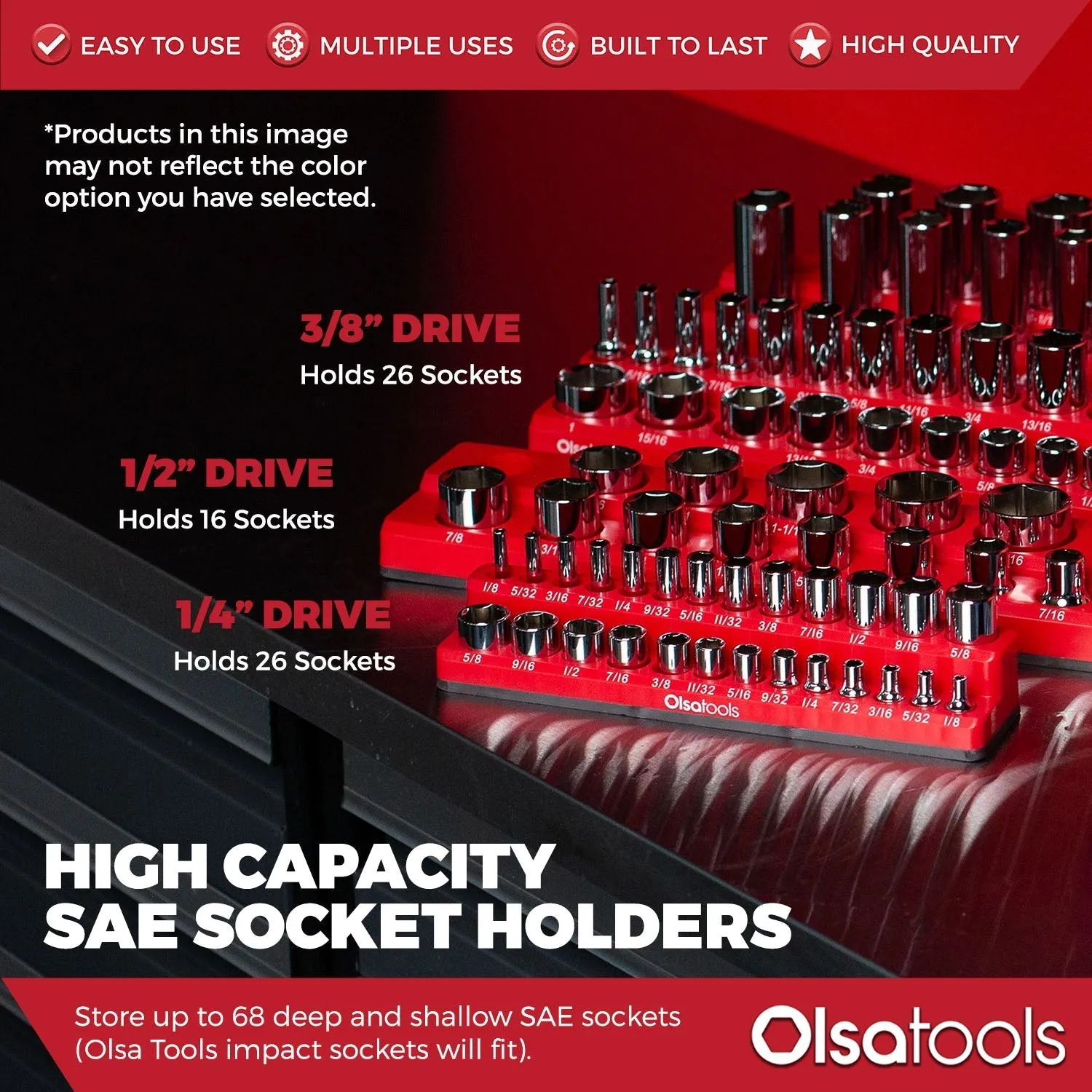 2-Row Magnetic Socket Holder Marked With Socket Sizes