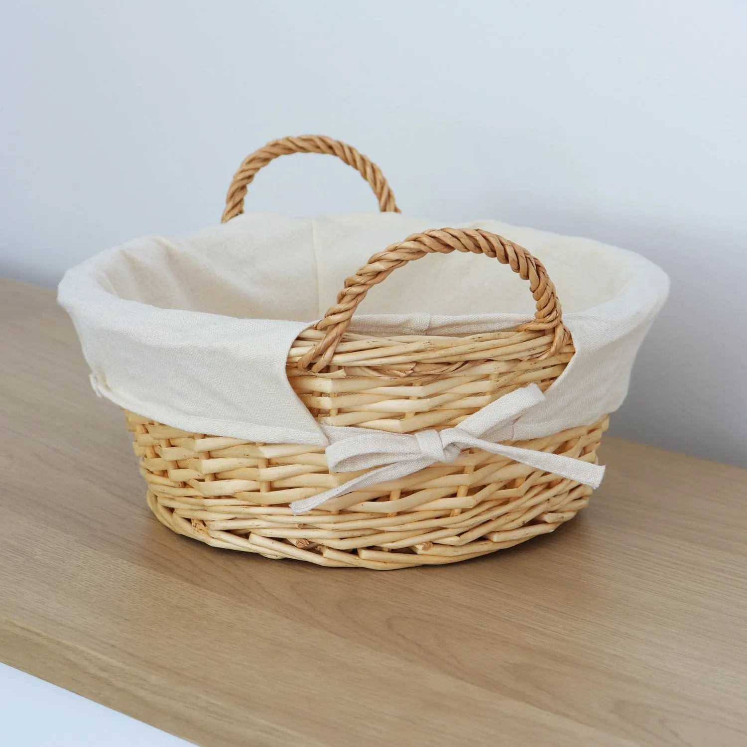 Acacia Honey Round Willow Storage Basket