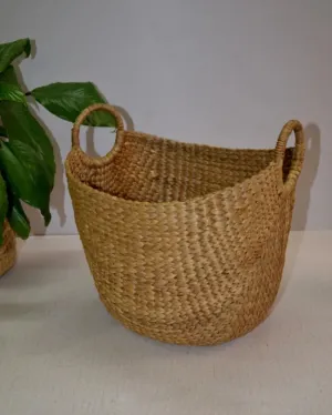 Antique Water Hyacinth Laundry & Storage Basket