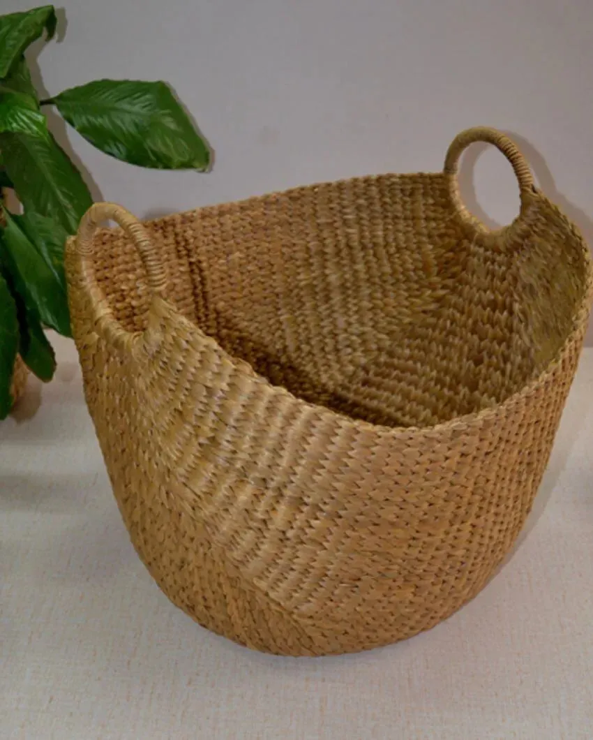 Antique Water Hyacinth Laundry & Storage Basket