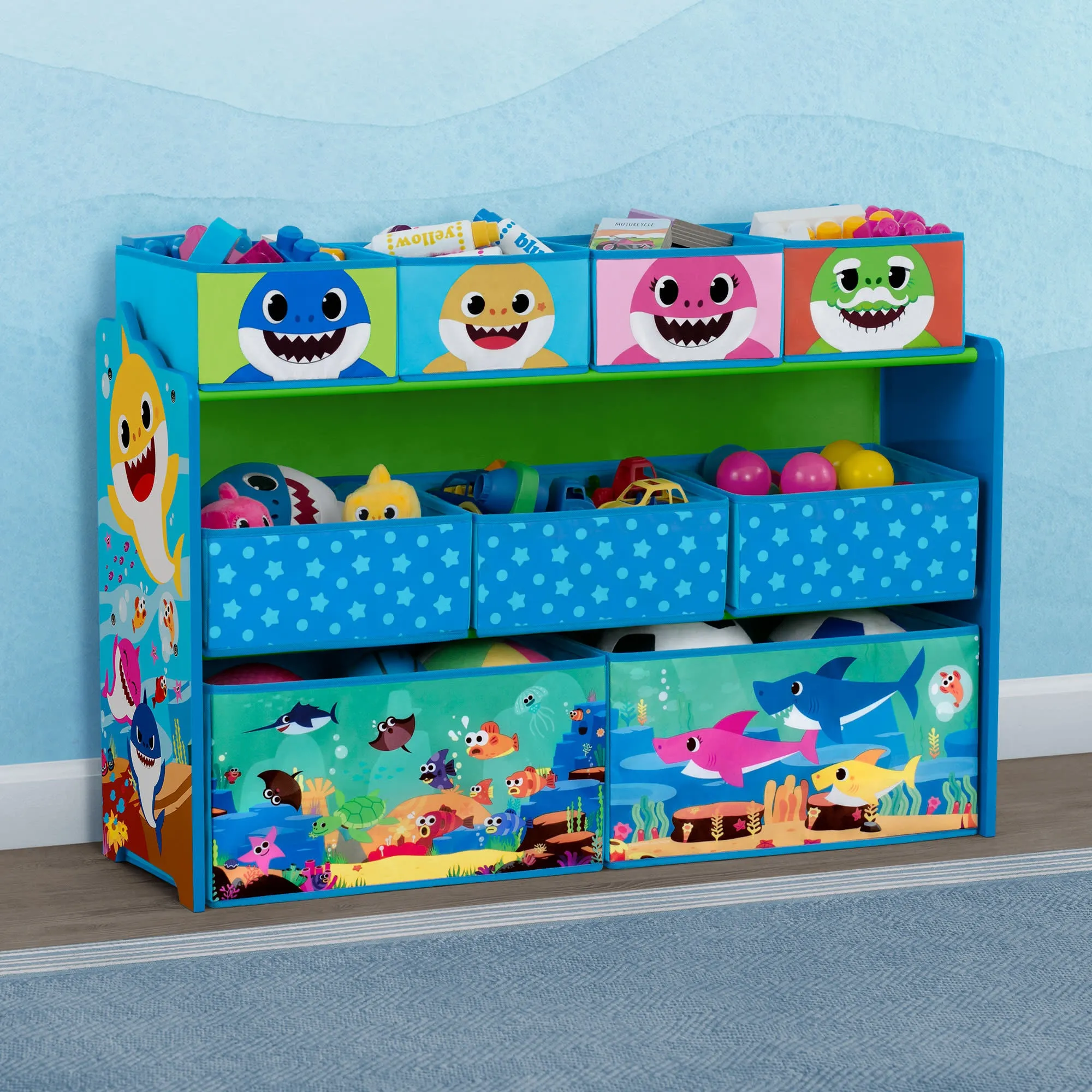 Baby Shark Deluxe 9 Bin Design and Store Toy Organizer