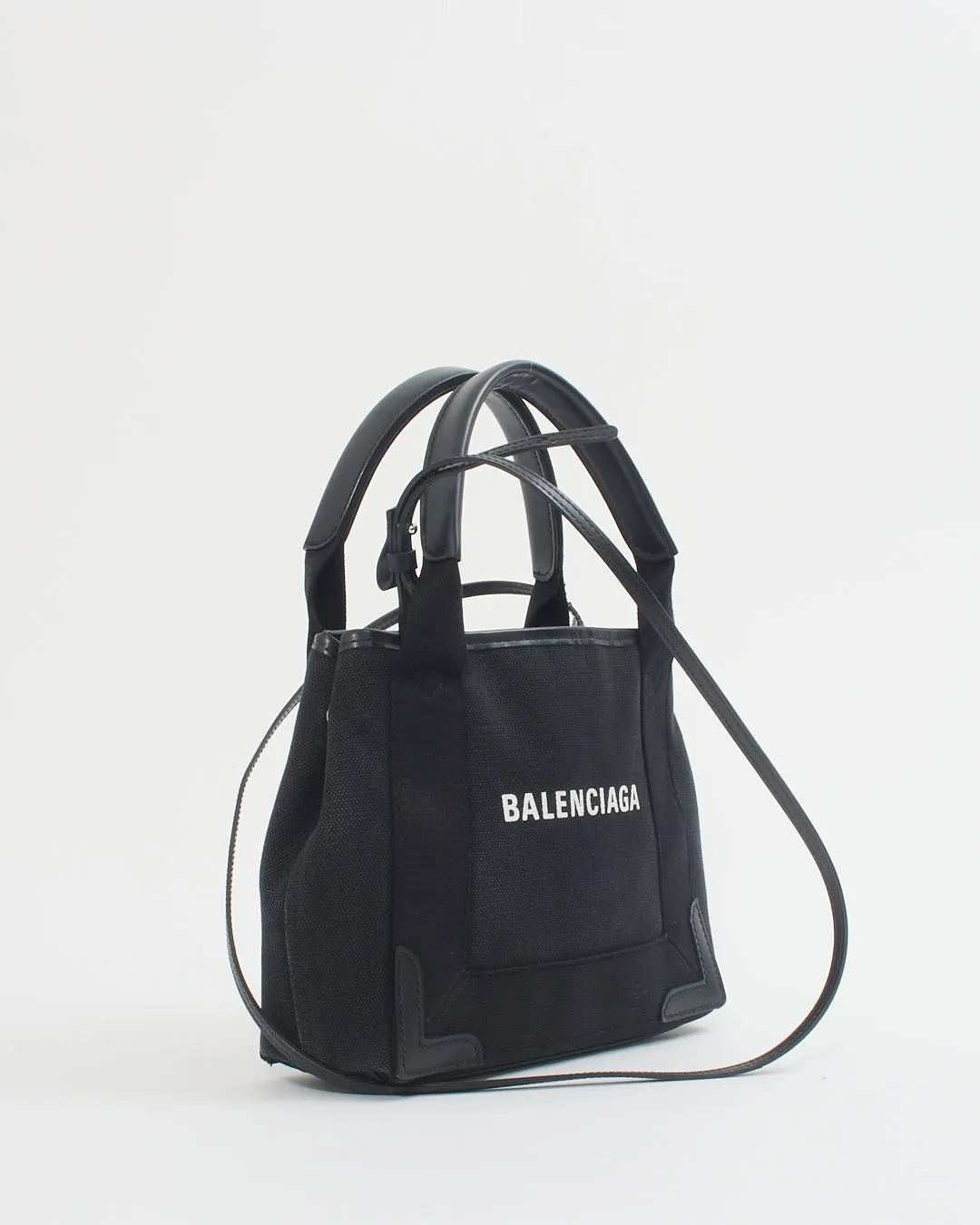 Balenciaga Black Canvas Cabas XS 2way Bag