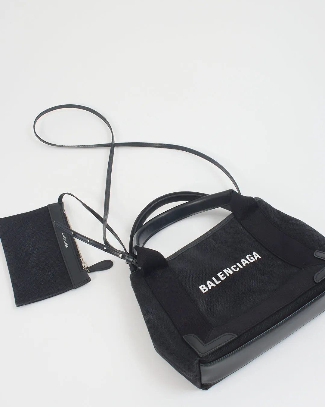 Balenciaga Black Canvas Cabas XS 2way Bag