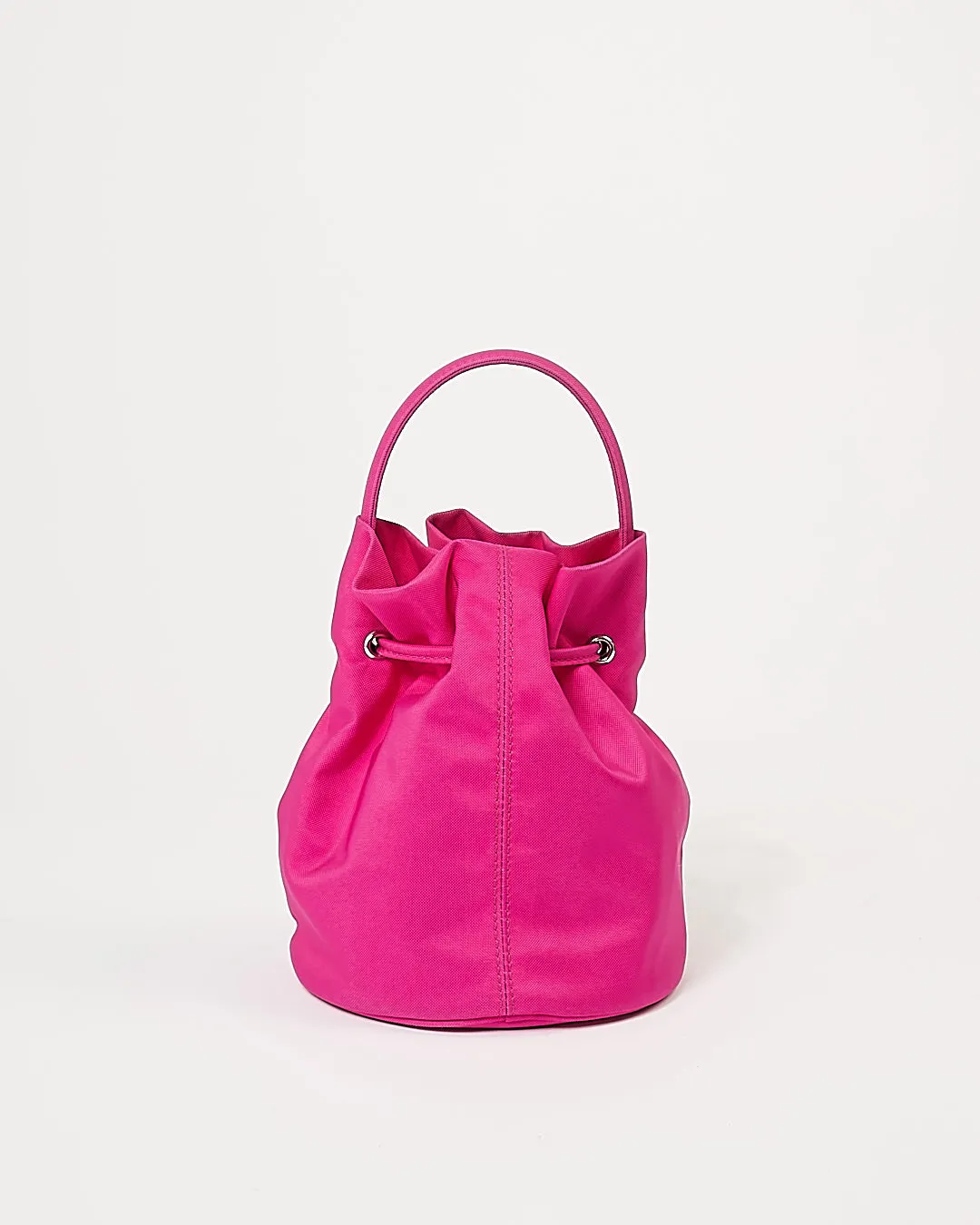 Balenciaga Fuchsia Pink Mini Logo Wheel Bucket Bag