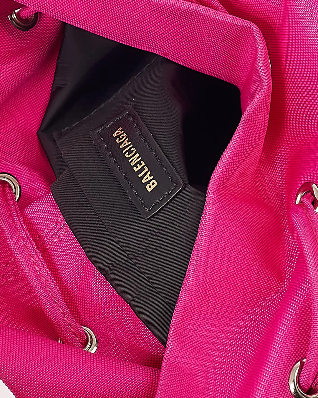 Balenciaga Fuchsia Pink Mini Logo Wheel Bucket Bag