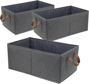 Blushbees® 3-Pack Large Capacity Storage Bins - Sturdy Foldable Boxes