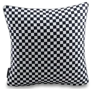 Bondi Black Check - 45 x 45 cm Piped Cushion