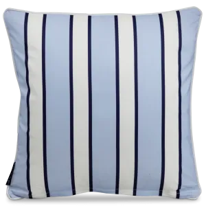 Bondi Stripe Steel Blue - 45 x 45 cm Piped Outdoor Cushion