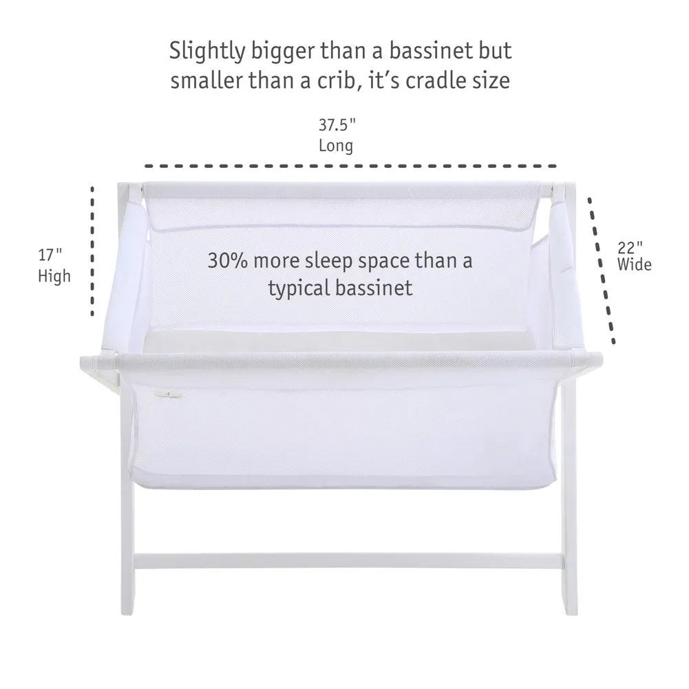 BreathableBaby Breathable Mesh Portable Bassinet - White