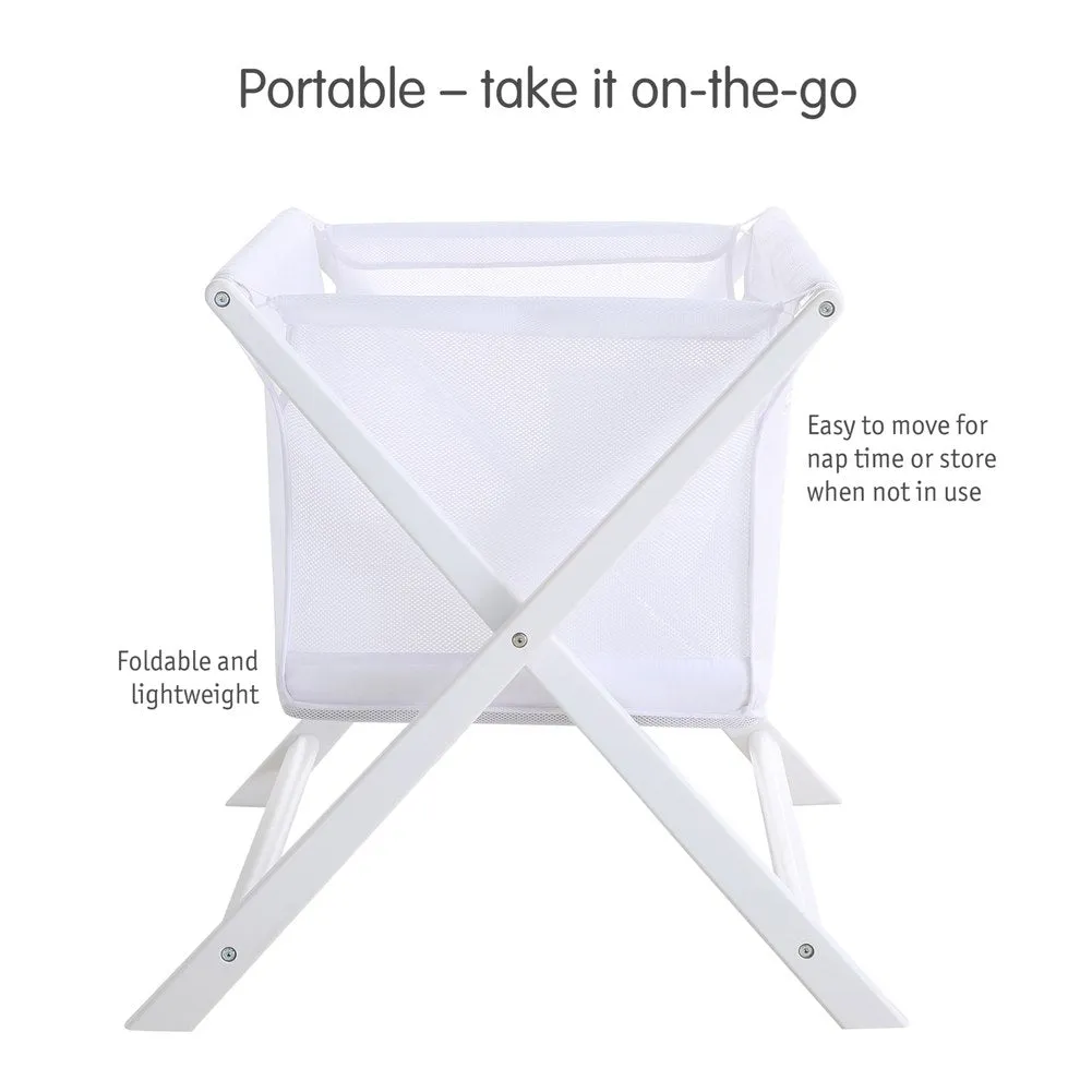 BreathableBaby Breathable Mesh Portable Bassinet - White