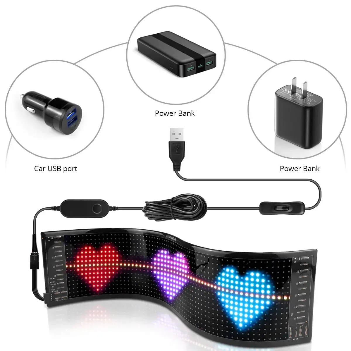 Car LED Bluetooth Scrolling Message Display