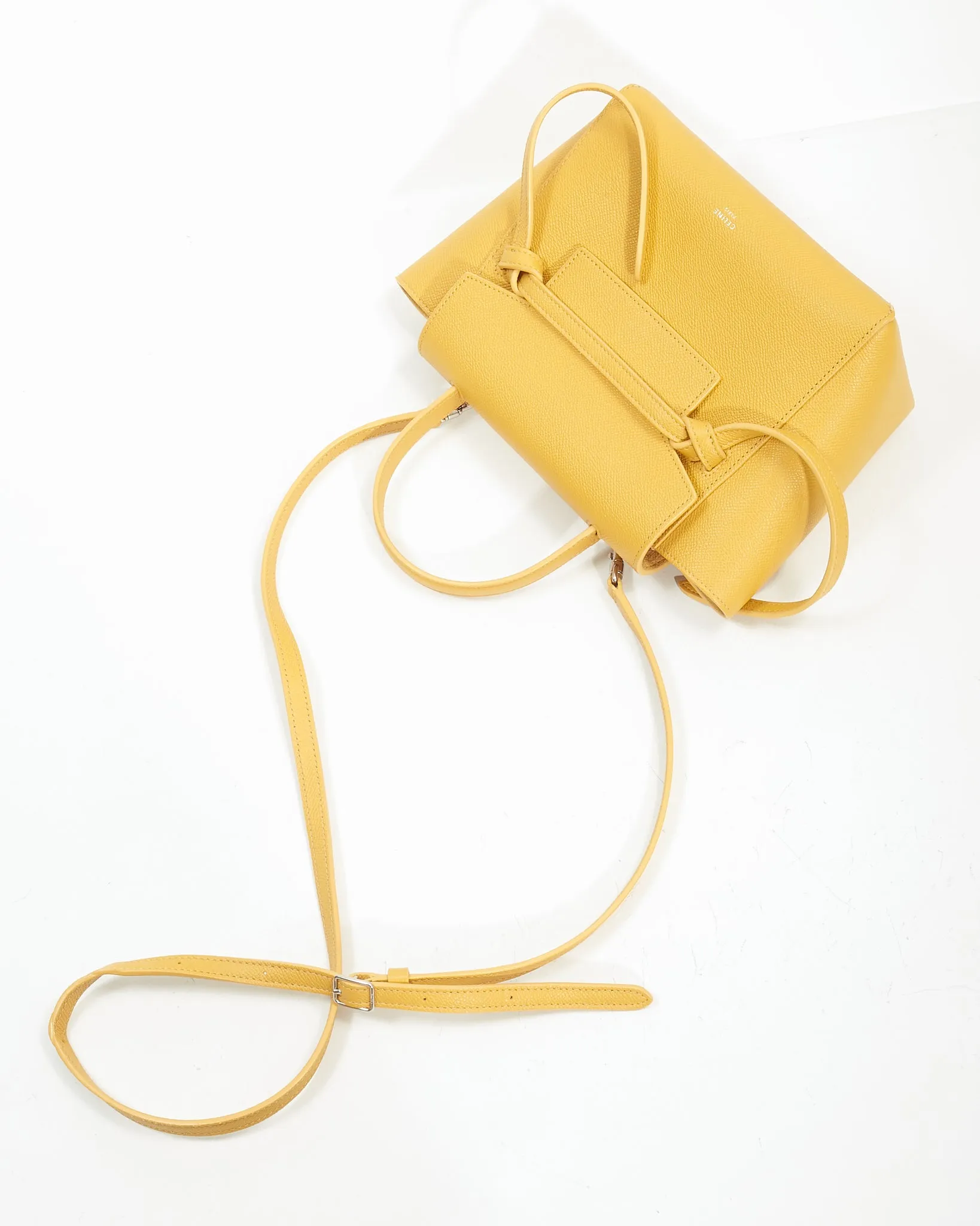 Celine Mustard Yellow Leather Nano Belt Bag