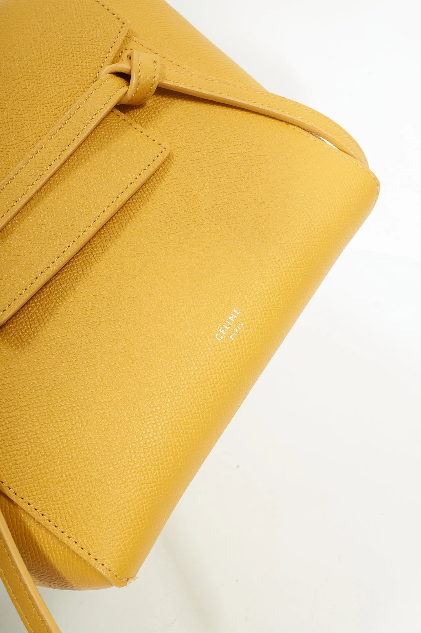 Celine Mustard Yellow Leather Nano Belt Bag