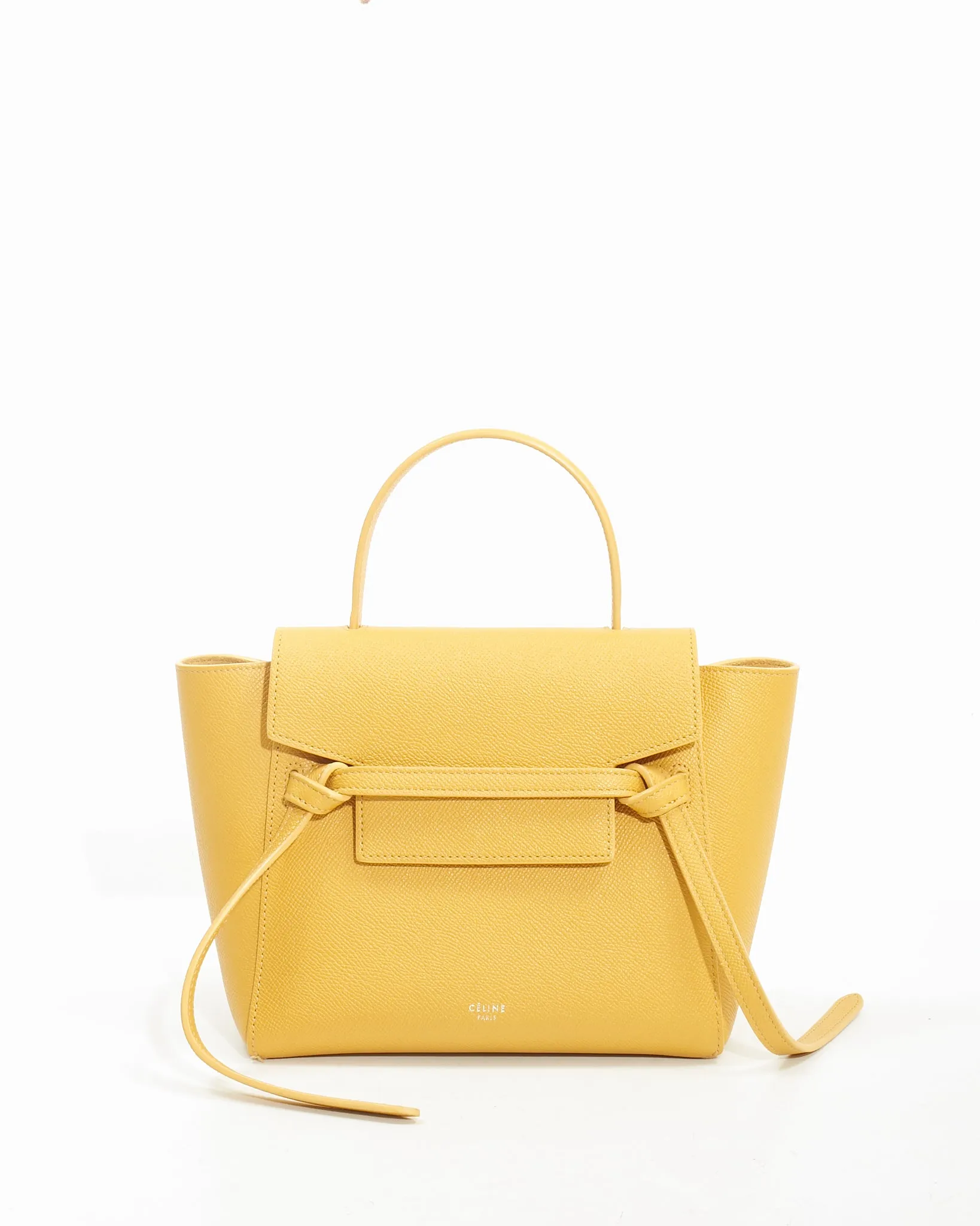 Celine Mustard Yellow Leather Nano Belt Bag