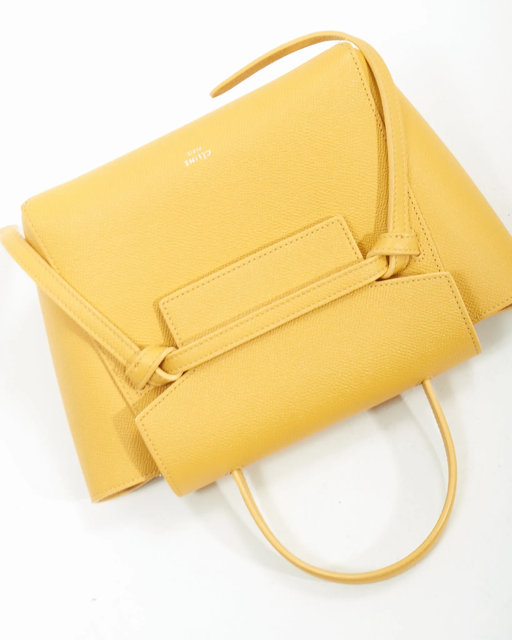 Celine Mustard Yellow Leather Nano Belt Bag