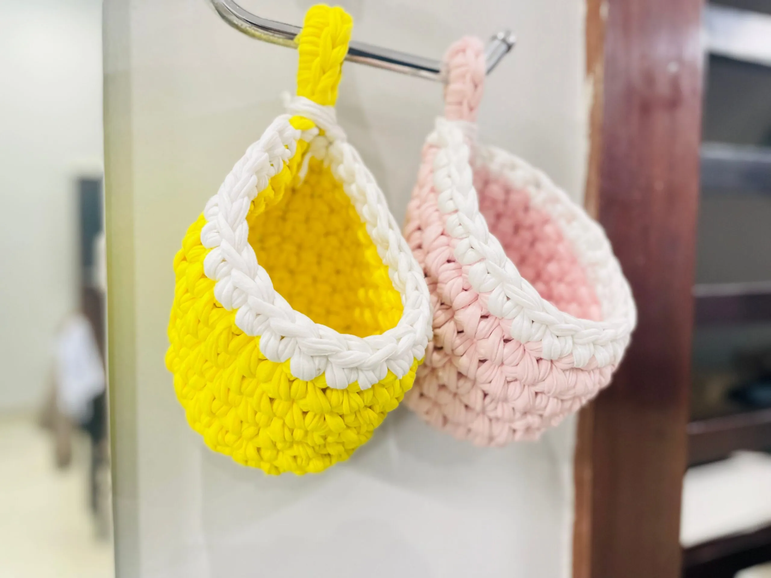 ChicLoft Cotton Crochet Hanging Basket | Handmade Elegance