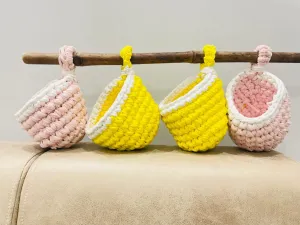 ChicLoft Cotton Crochet Hanging Basket | Handmade Elegance