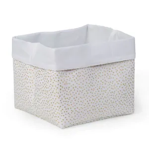 Childhome Box Canvas Foldable 32x20x20 White Small Gold Dots