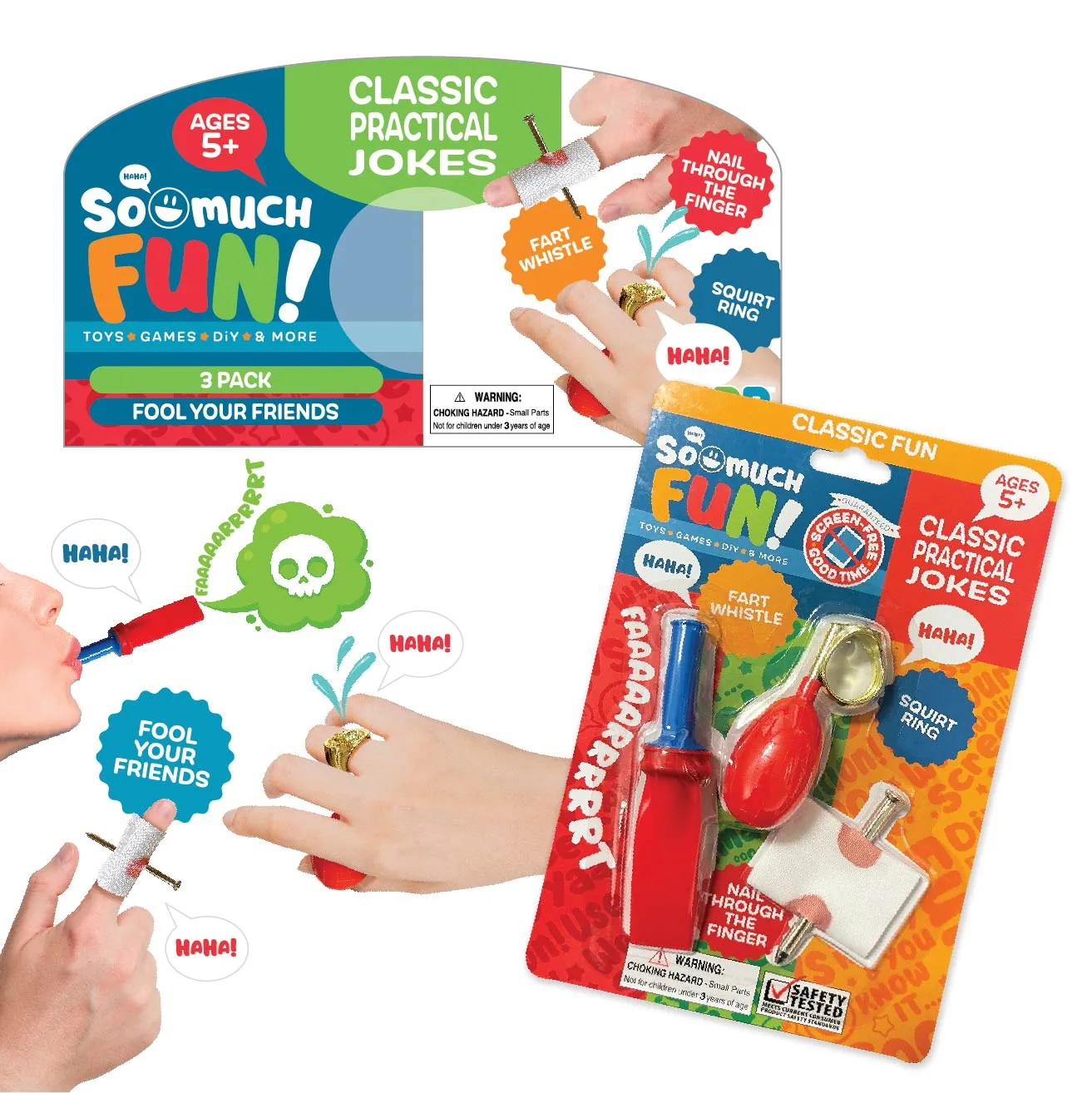 Classic Practical Jokes 3 Pack Set - 12 Pieces Per Pack 22963