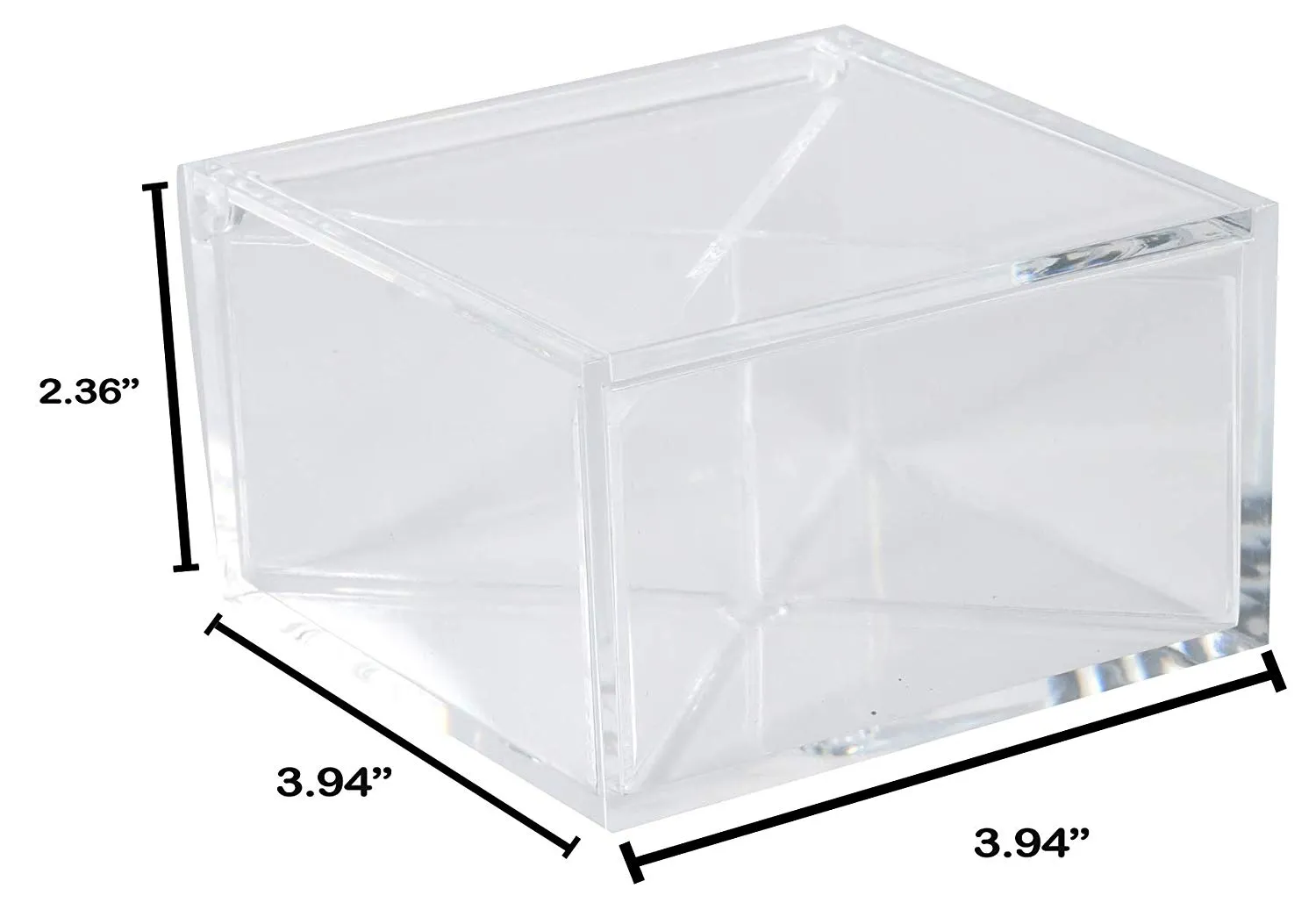 Clear Acrylic Boxes 4 Sections 3.94"x3.94"x2.36" 4 Pack