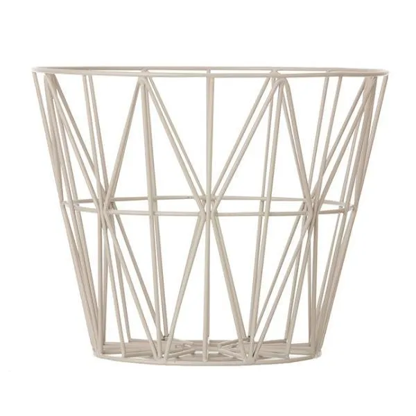 Ferm Living Grey Wire Basket Set - Available in 3 Versatile Sizes for Stylish Storage