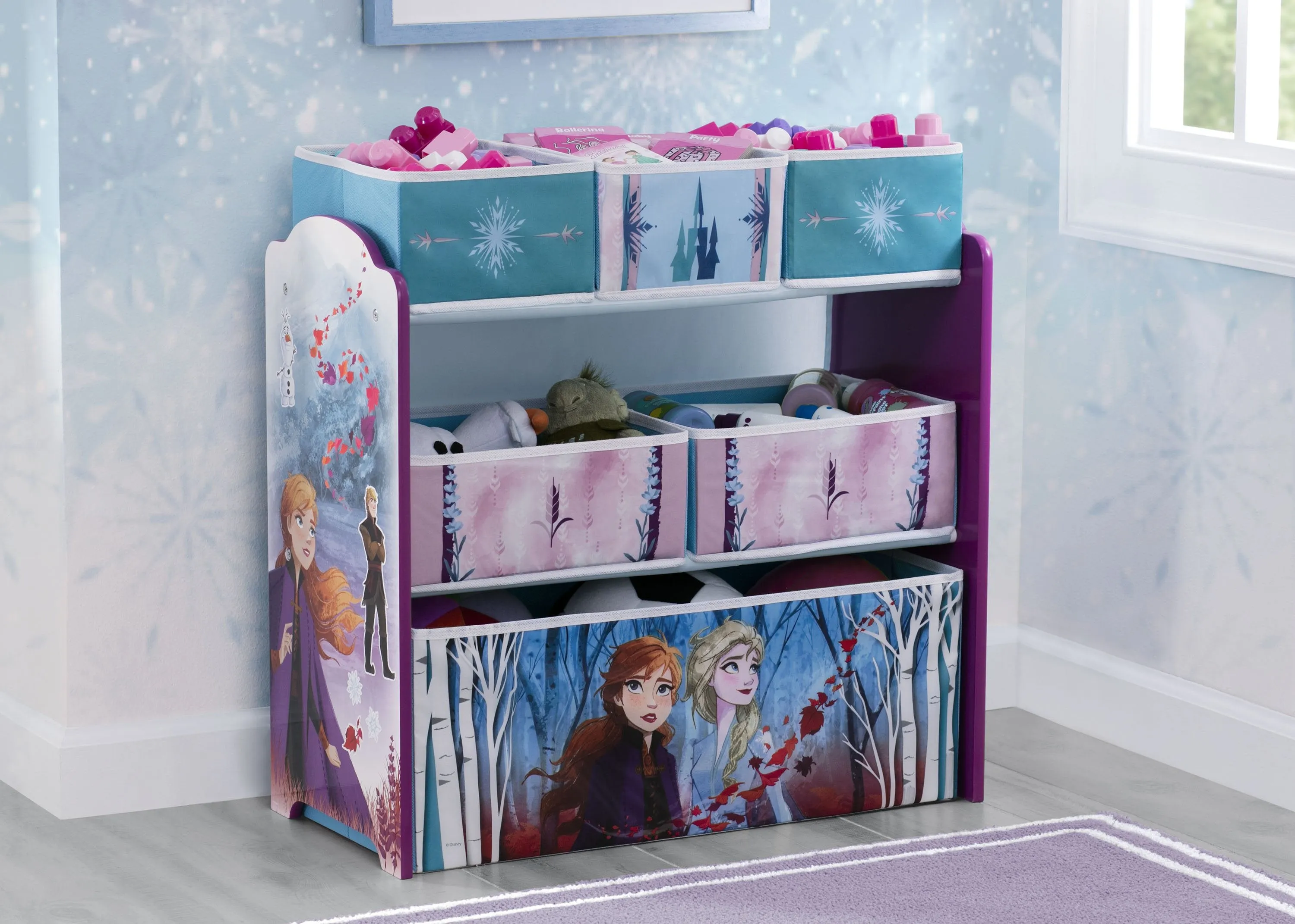 Frozen II Design and Store 6 Bin Toy Organizer