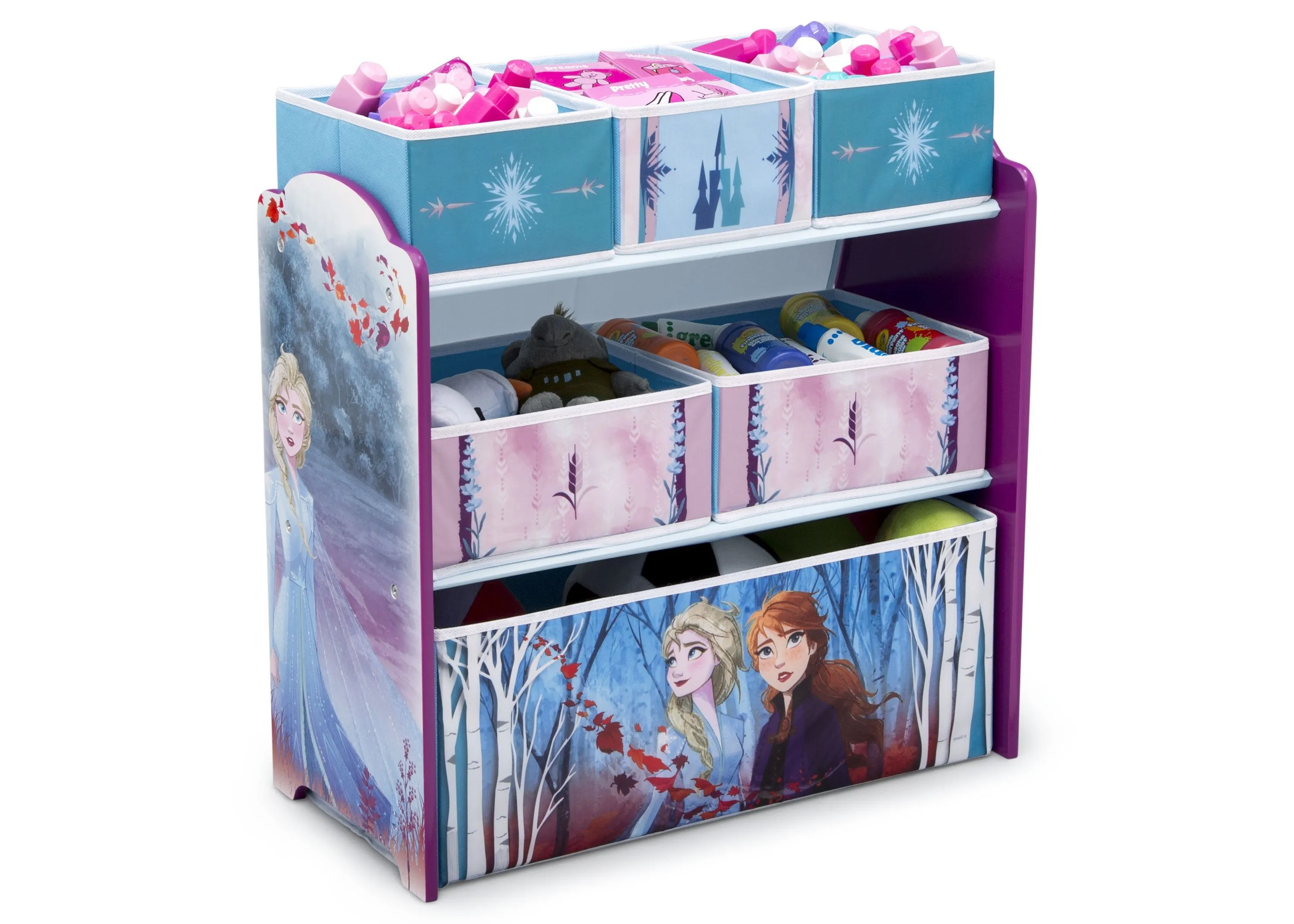 Frozen II Design and Store 6 Bin Toy Organizer