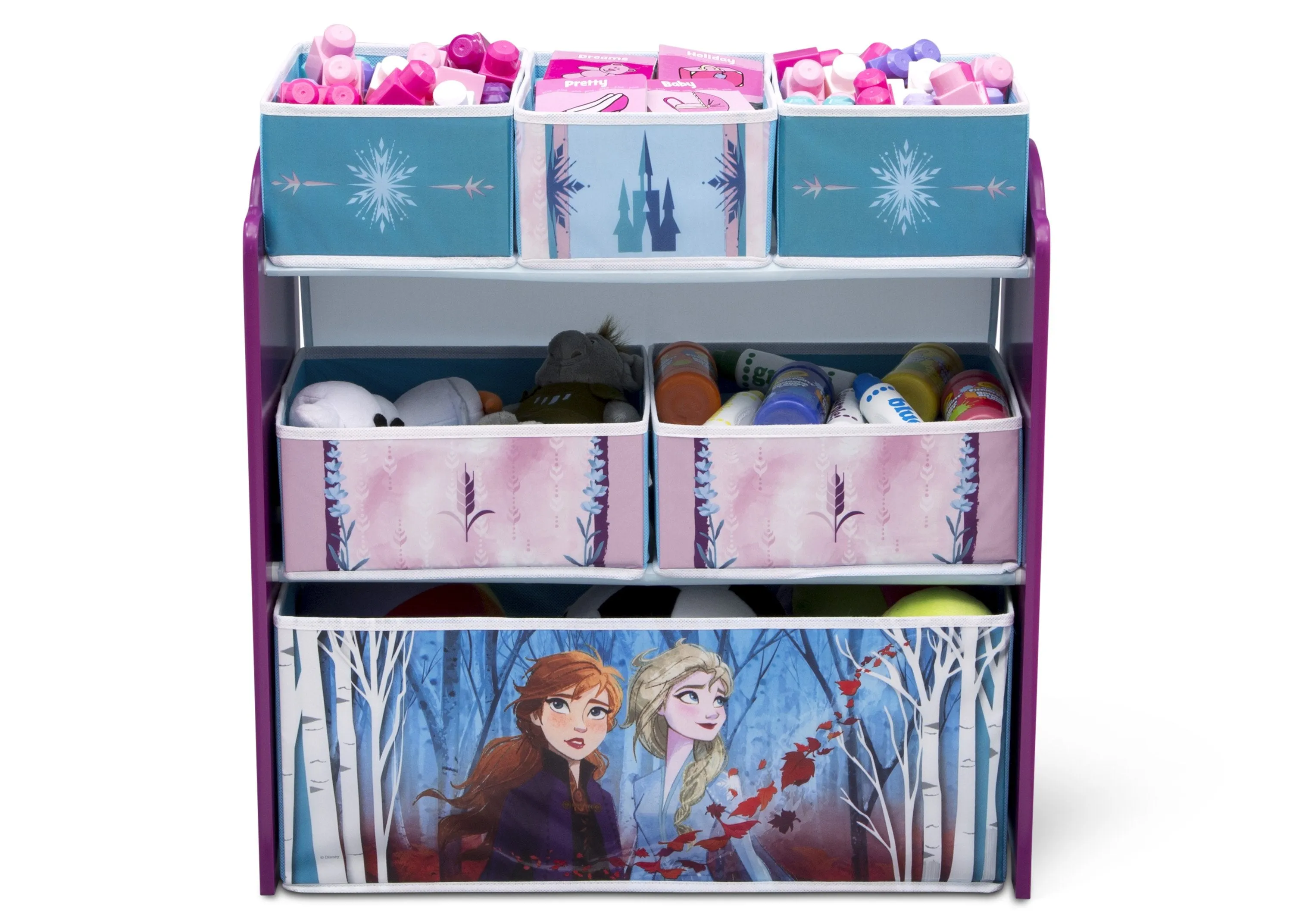 Frozen II Design and Store 6 Bin Toy Organizer