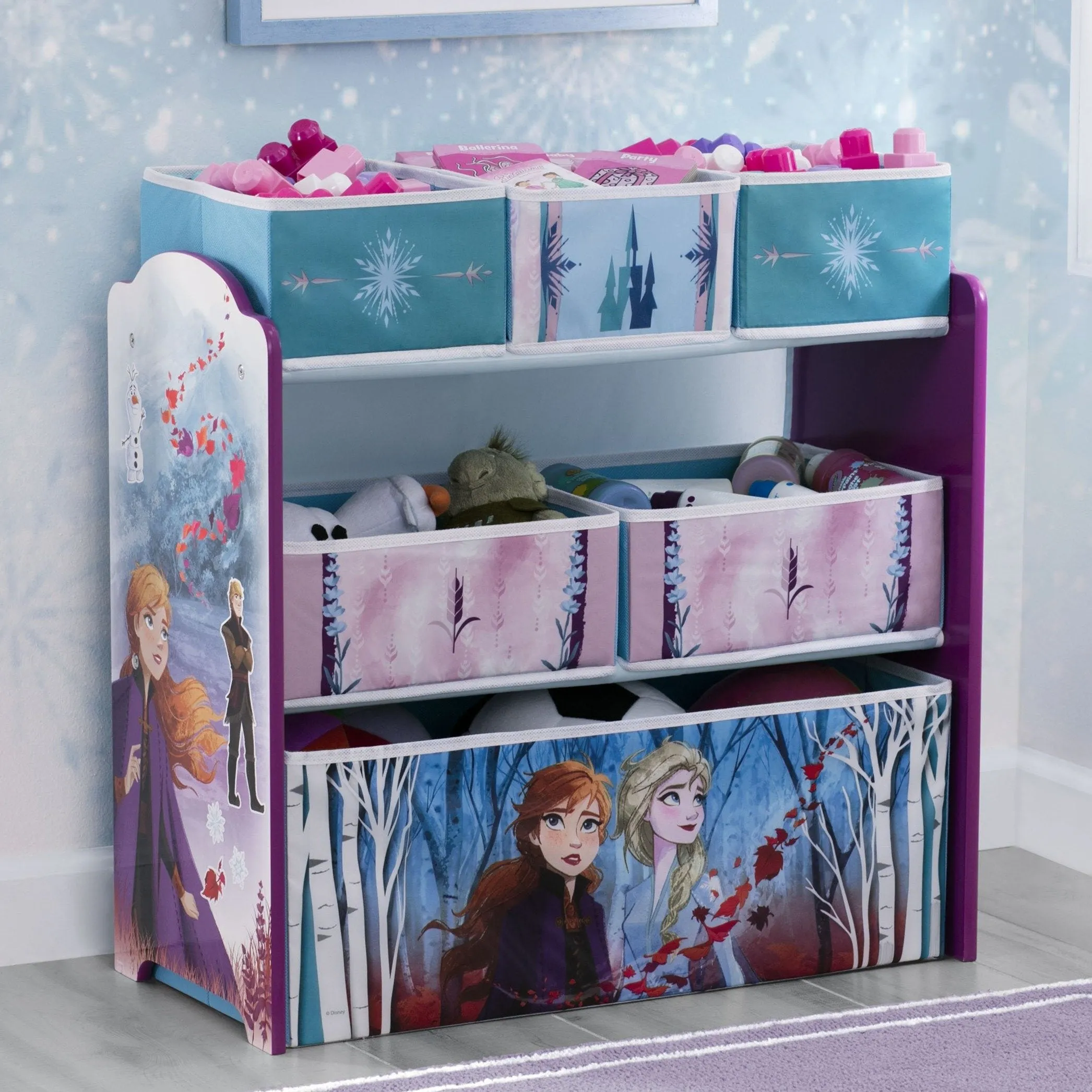 Frozen II Design and Store 6 Bin Toy Organizer