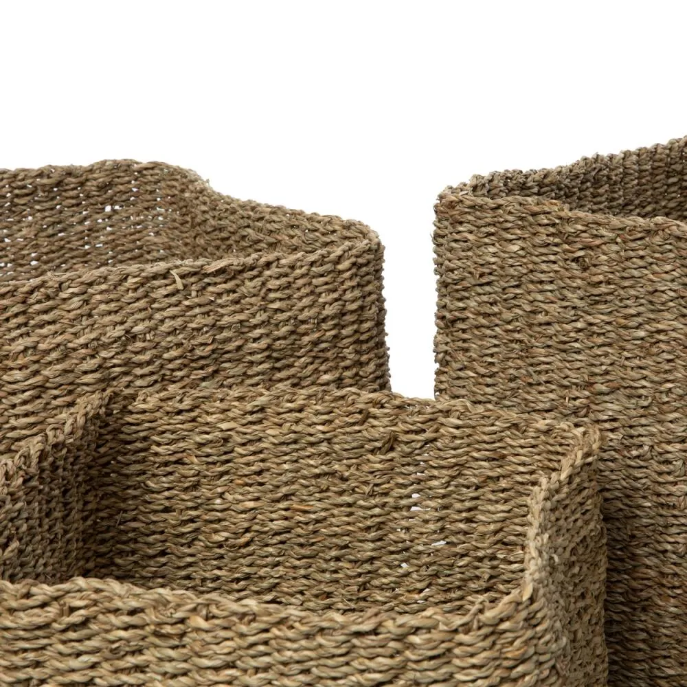 Handwoven Seagrass Baskets - Square - Set of Three