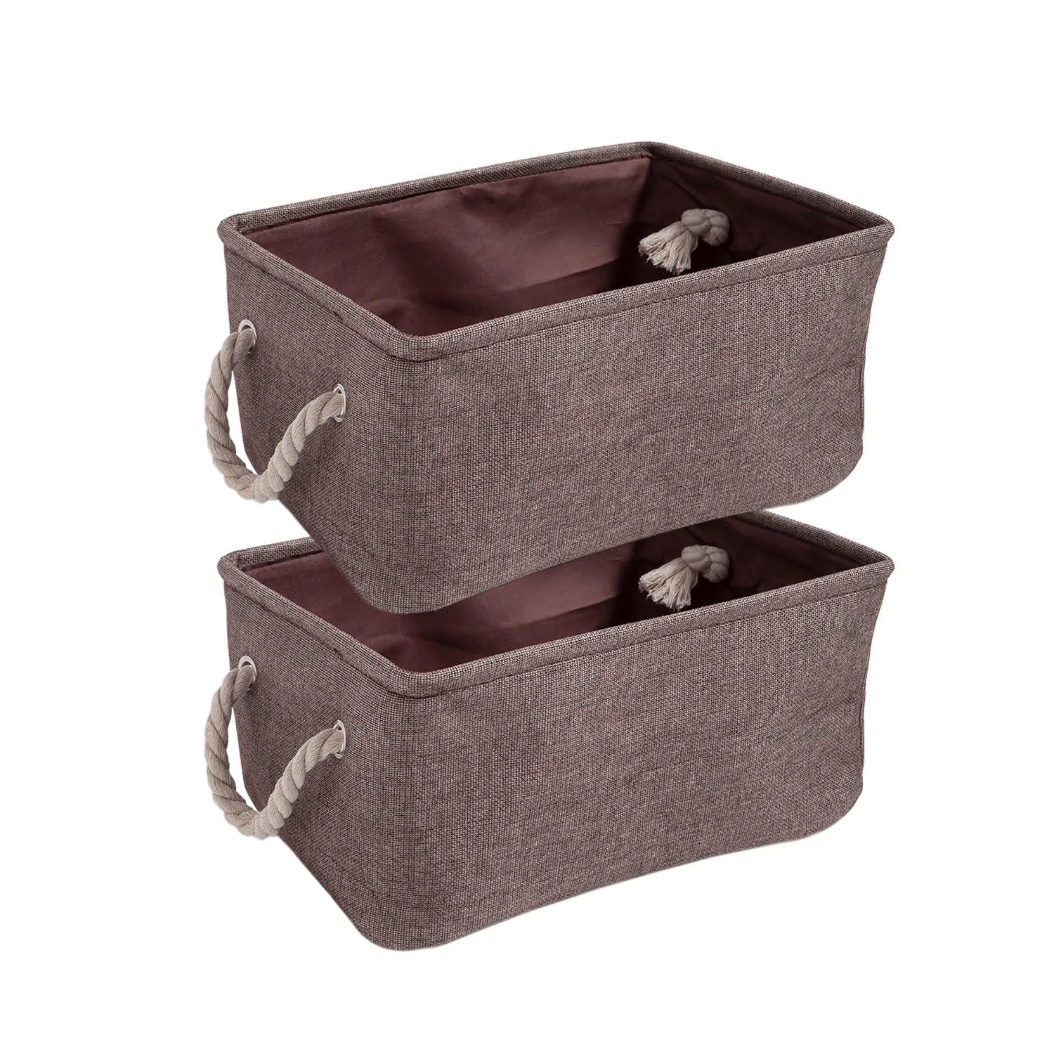 HOKIPO Eco-Friendly Foldable Baskets for Storager Pack of 2, Brown