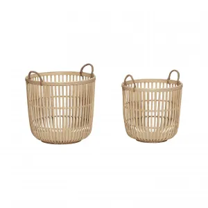 Hubsch Bamboo Baskets - Round (Set of 2)