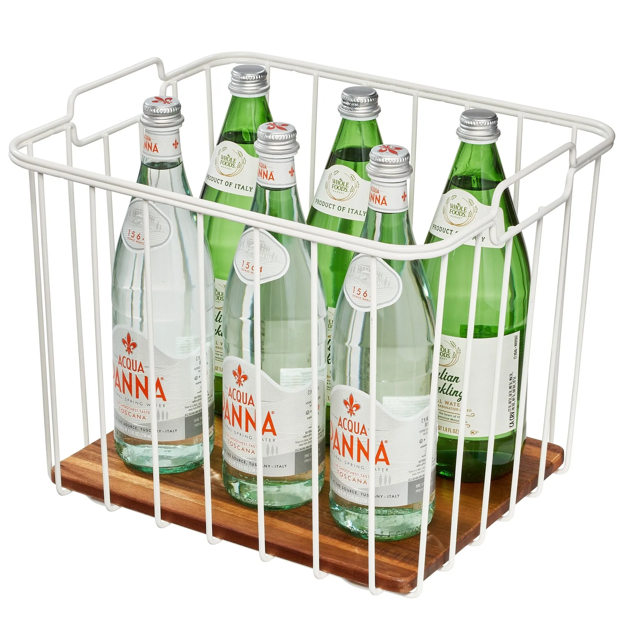 iDesign Pantry Wire Basket Acacia Wood