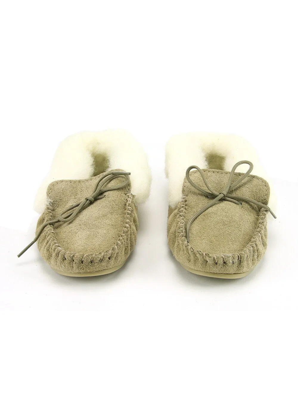 Lambswool Lined Collared Moccasins with Sole