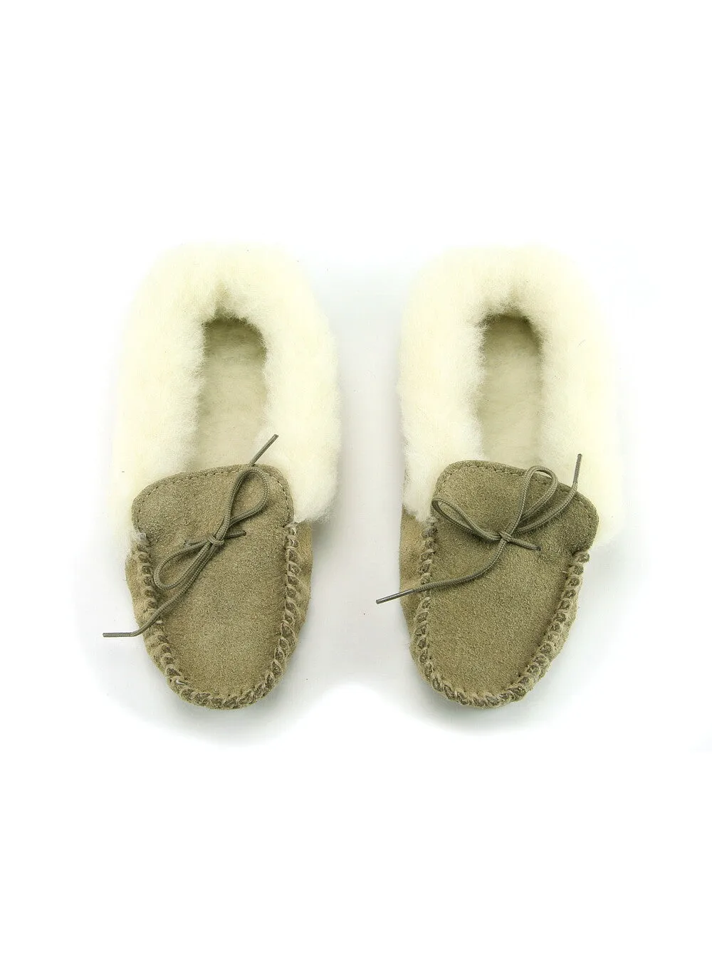 Lambswool Lined Collared Moccasins with Sole