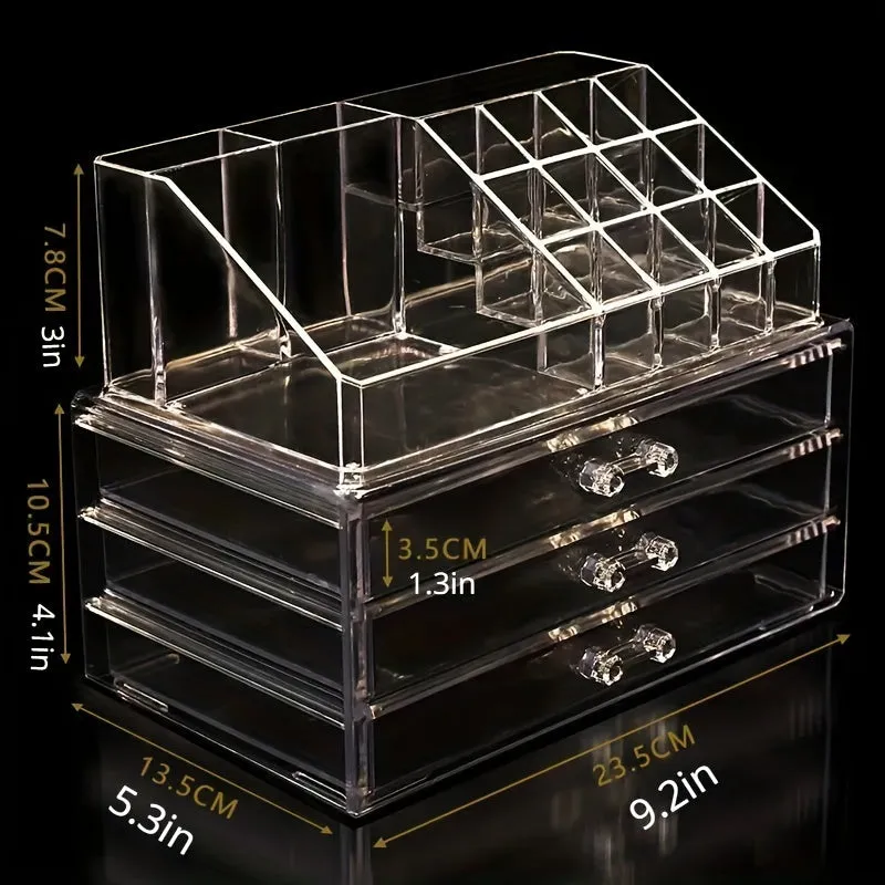 Large Capacity 3Layer Clear Plastic Jewelry Storage Box