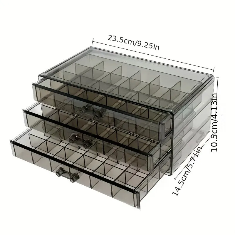 Large Capacity 3Layer Clear Plastic Jewelry Storage Box