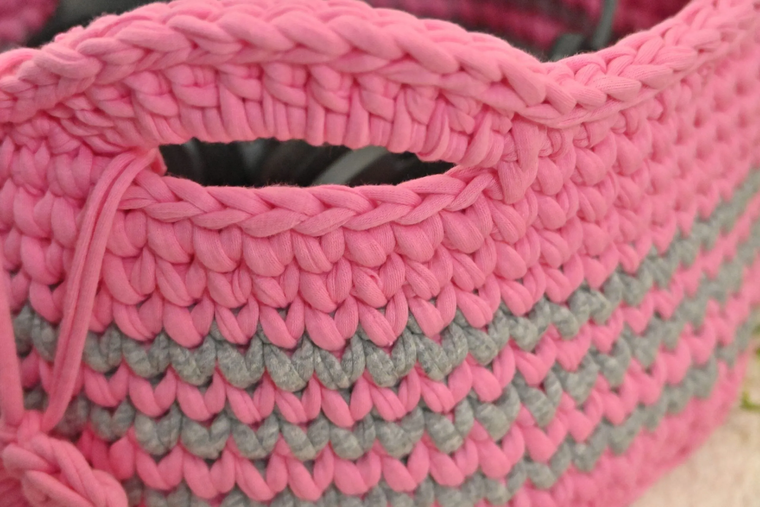 Looped Luxe Crochet Basket | Handmade from T-Shirt Yarn