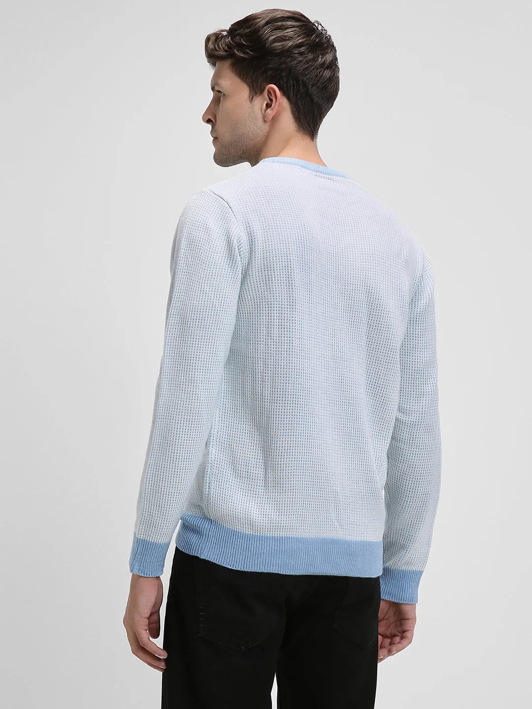 Men's Light Blue round neck Pullover Sweater