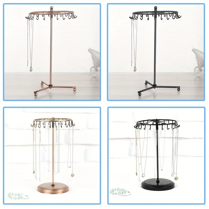 Metal Necklace Organizer Vintage Display Rack for Jewelry and Keychains