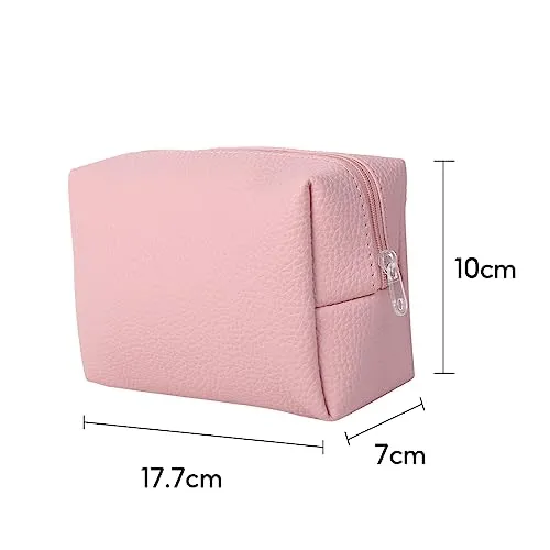 MINISO Pouch for Travel Makeup Bag, Makeup Organizer Bag, Cosmetic Bag Makeup Bag for Women, Toiletry Bag for Travel Tools 17x7x10cm (Pink)