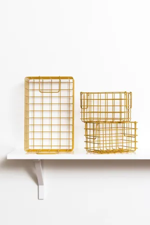 Mustard Made - Set Of 3 Baskets In Mustard