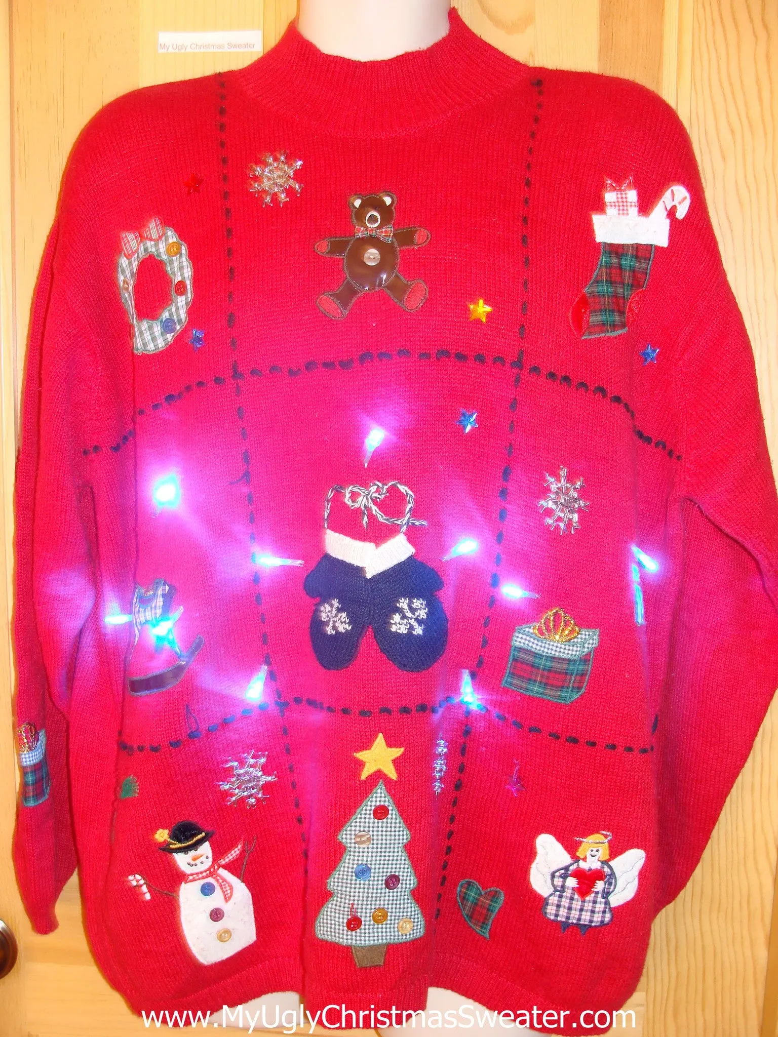 Need to Buy Christmas Sweaters? Red Light Up Sweater Ladies Mens XXL