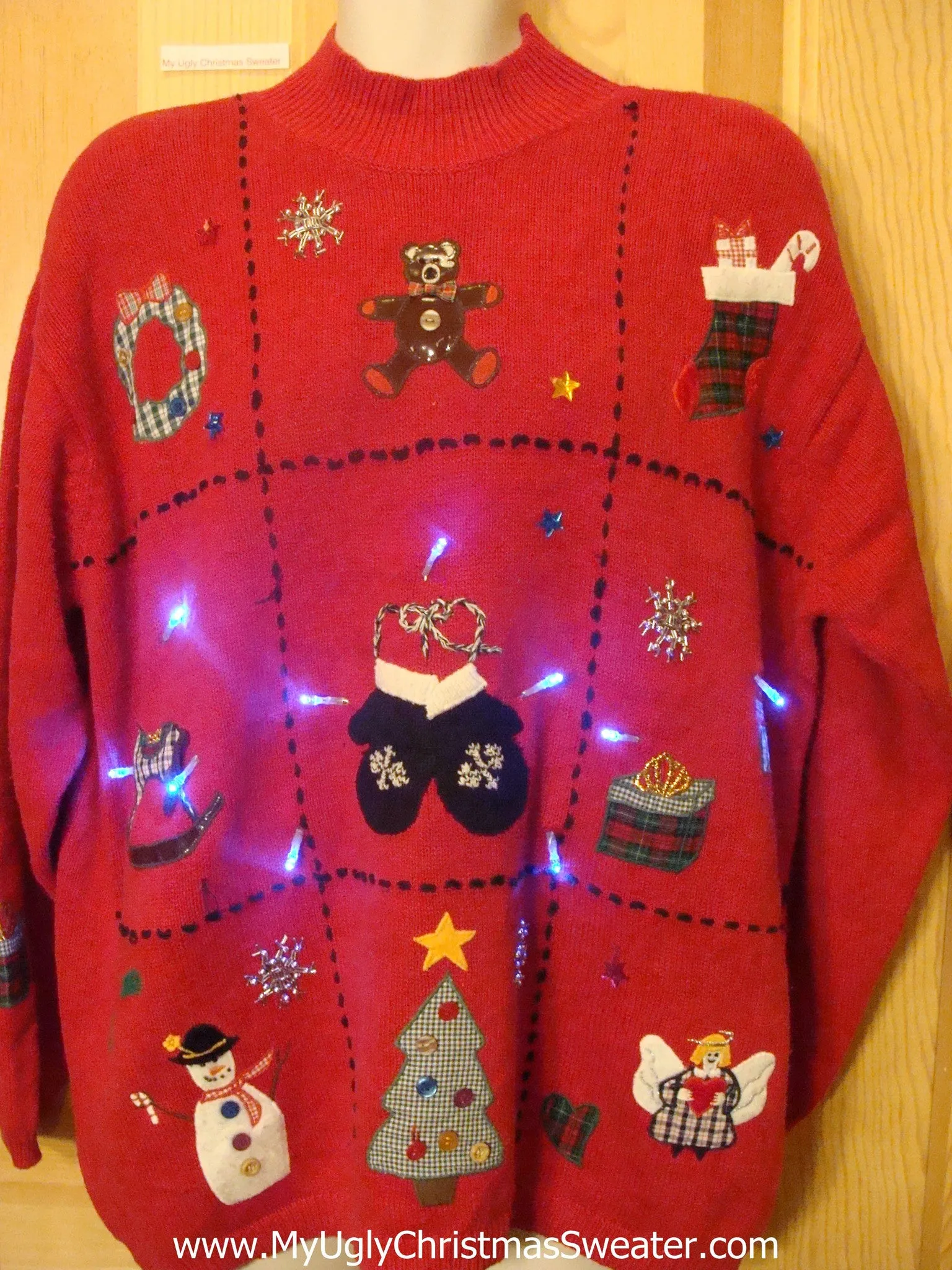 Need to Buy Christmas Sweaters? Red Light Up Sweater Ladies Mens XXL