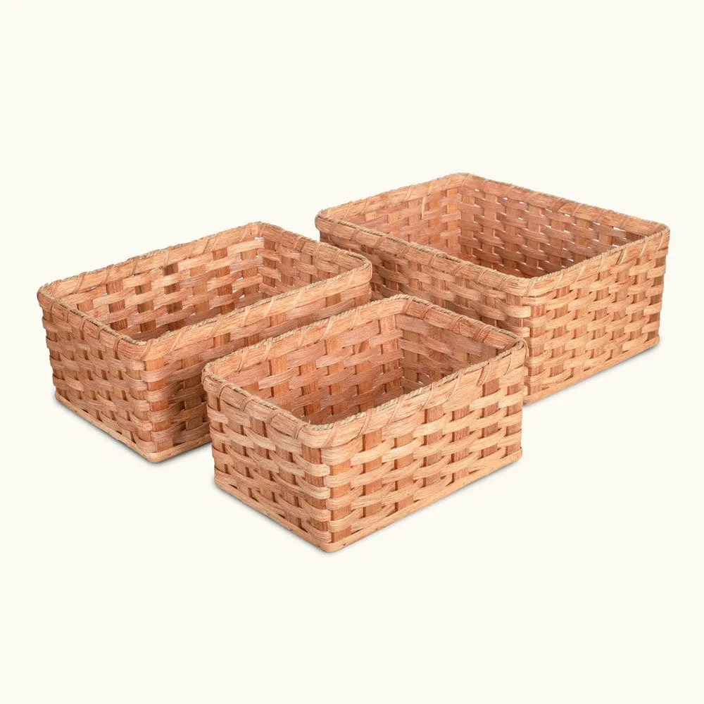 Nesting Storage Baskets | 3 Piece Decorative Shelf Storage Basket Set