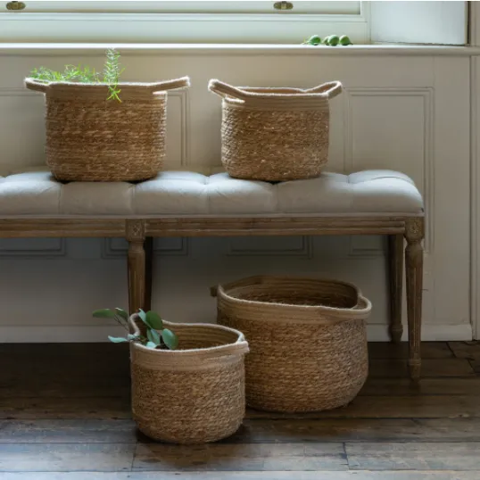 Neutral Round Basket with Jute Handles (4 sizes)