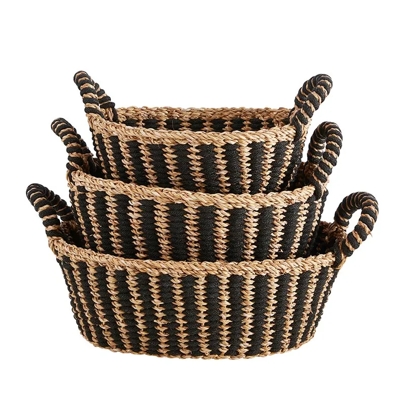 Oval Baskets with Handles Set/3