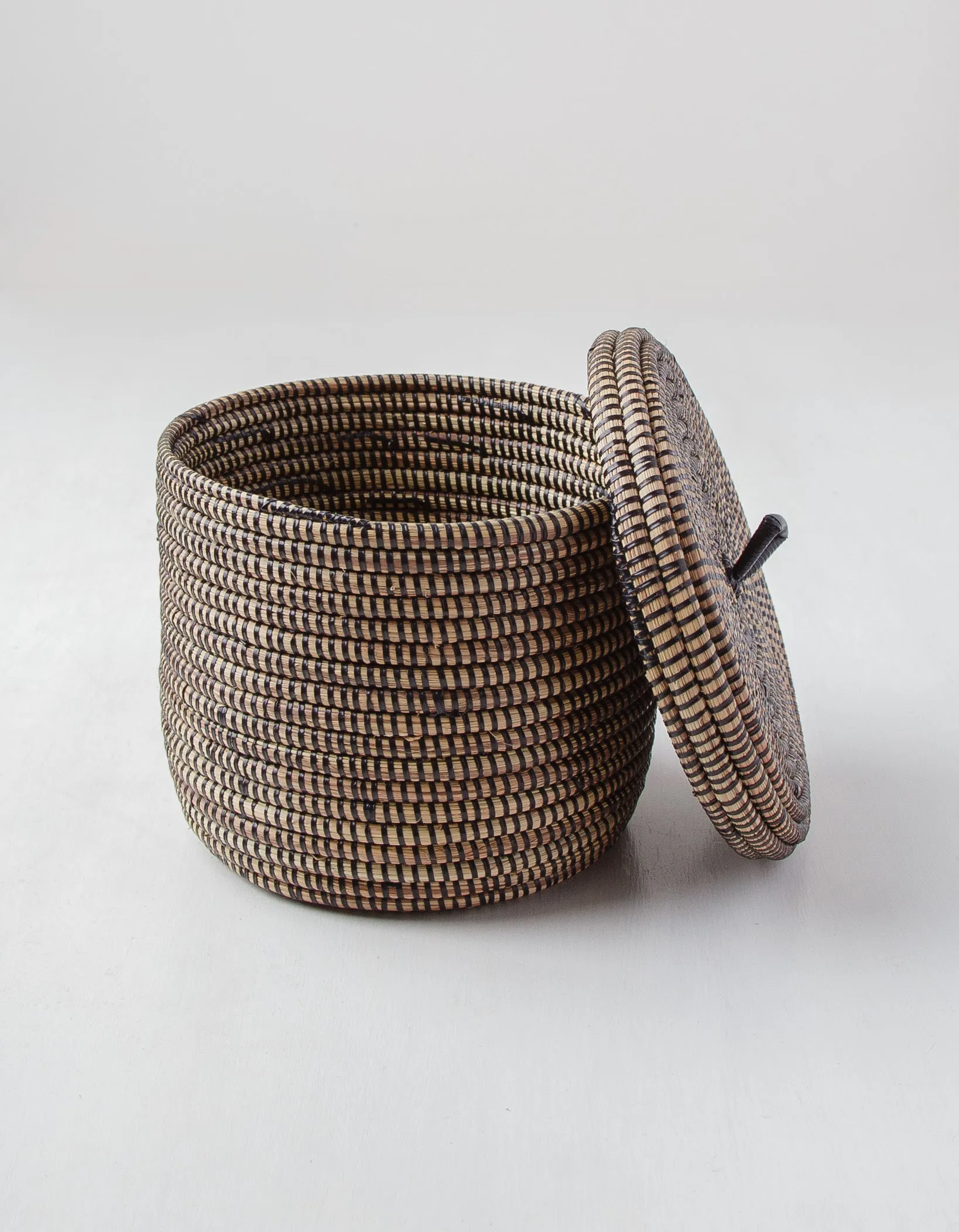 Petite Solid Black Hand Woven Baskets